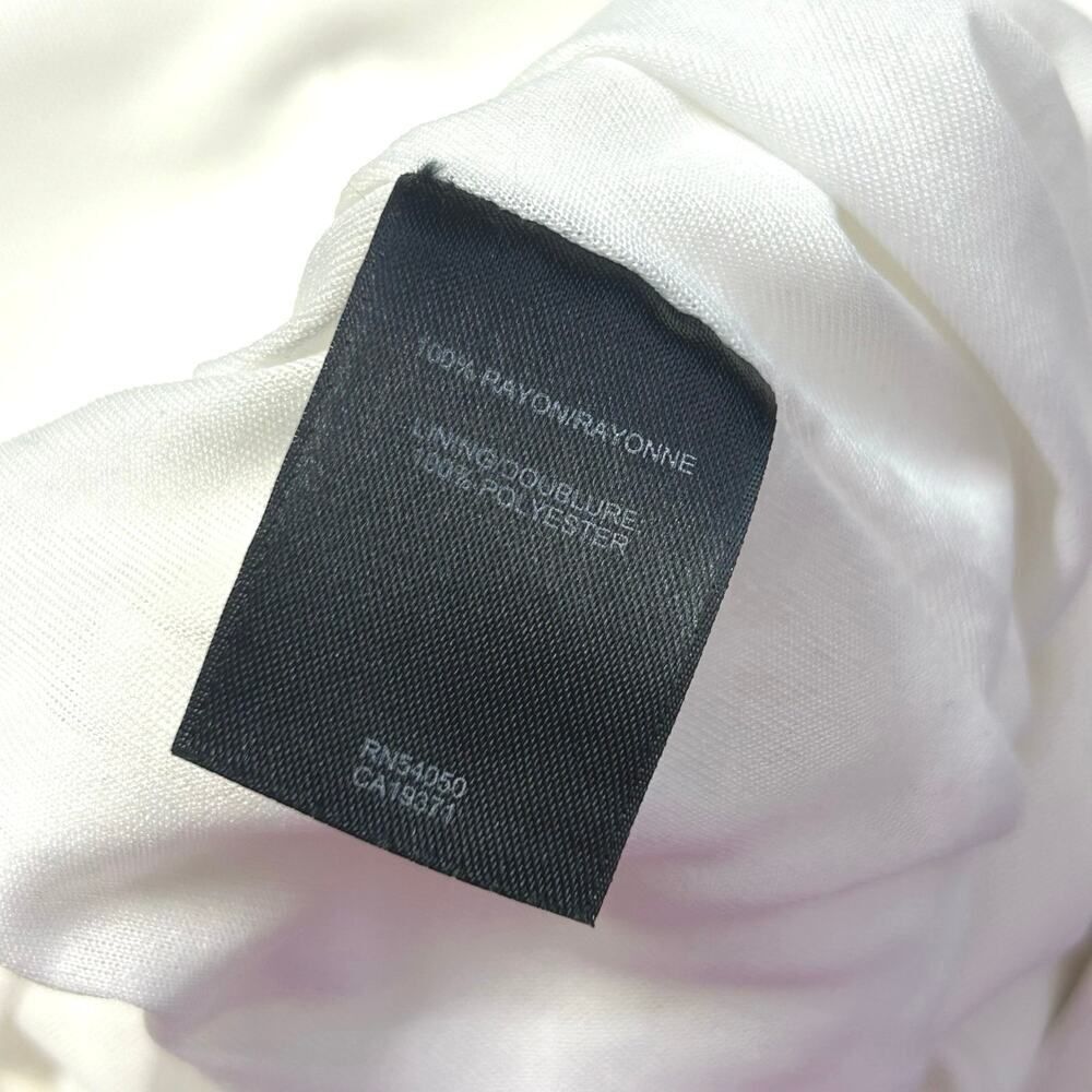 Vintage NWT Vintage Robert‎ Rodriquez White V-Neck  Dress w/ Rhinestone Accents - Picture 8 of 11